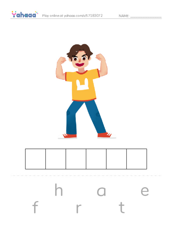 Letter scramble puzzle worksheet for my family