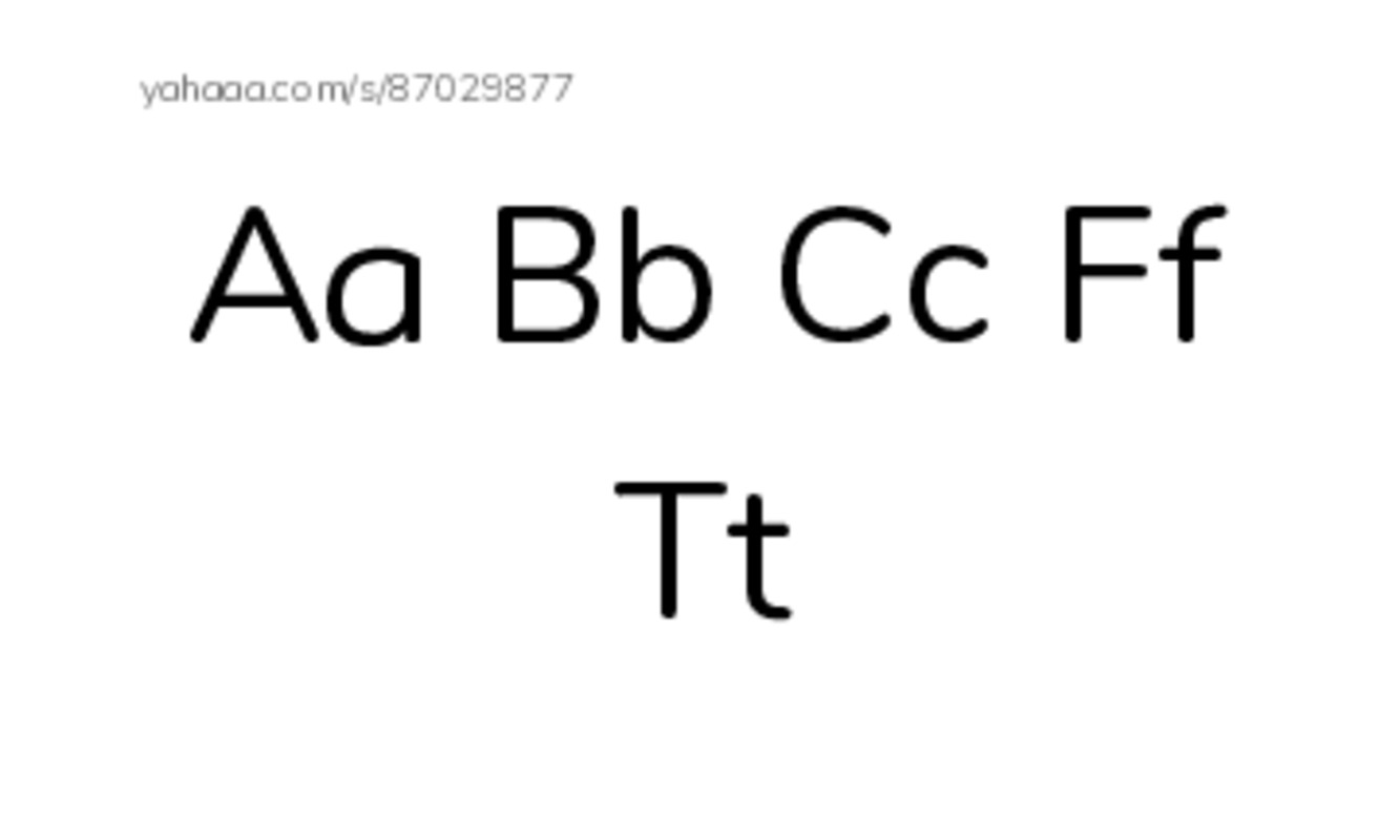 Index cards, words only worksheet for Aa Bb Cc Ff Tt