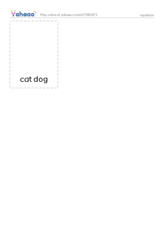 Picture flashcards worksheet for repetition