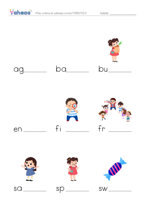 Finish the word worksheet for 1000 words book 1 unit 4
