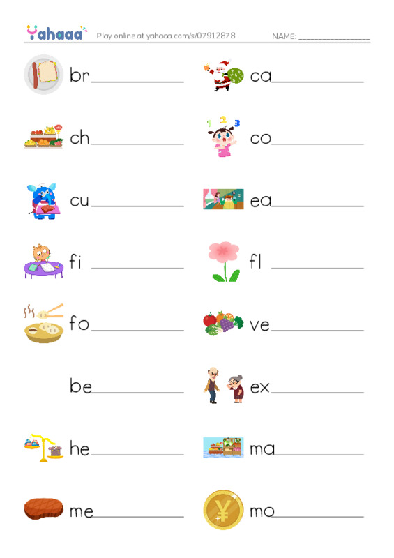 Write the word rows worksheet for 1000 words book 1 unit 5