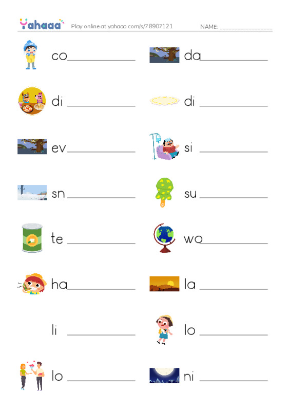 Write the word rows worksheet for 1000 words book 1 unit 6