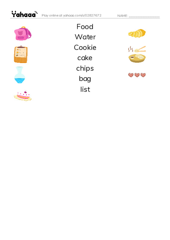Match both sides worksheet for 4 SUPERMARKET