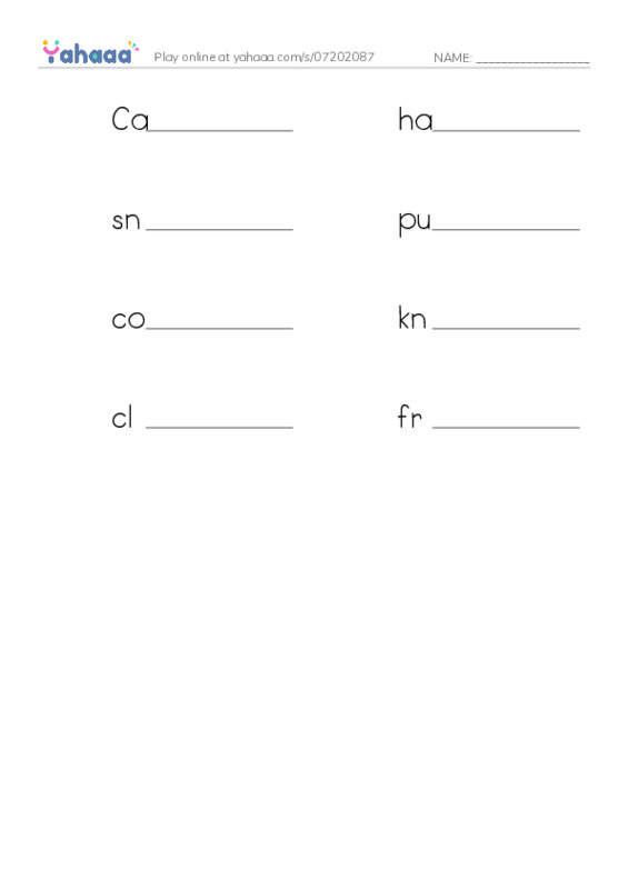 Write the word rows worksheet for Plural and singular