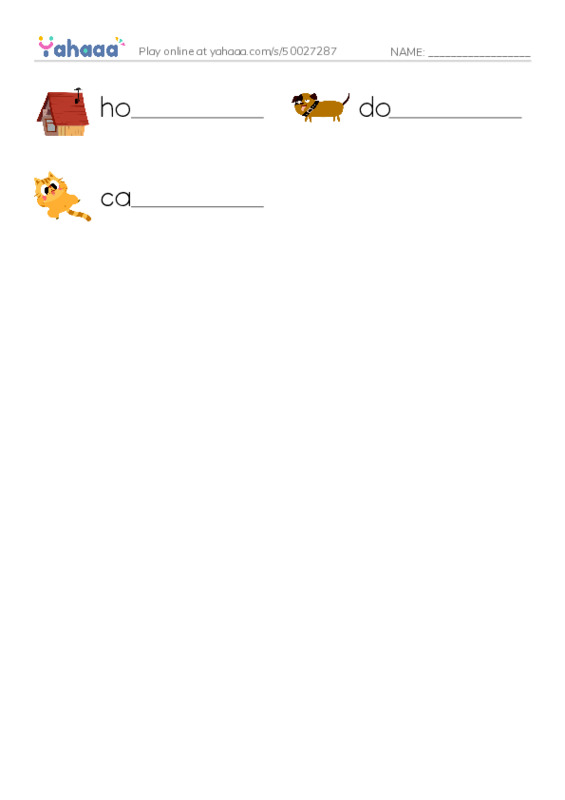 Write the word rows worksheet for where