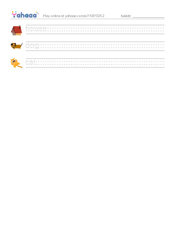 Handwriting lines worksheet for where