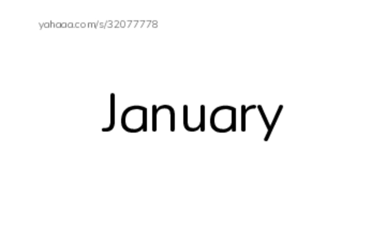 Index cards, words only worksheet for Month