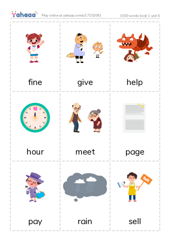 Picture flashcards worksheet for 1000 words book 1 unit 7