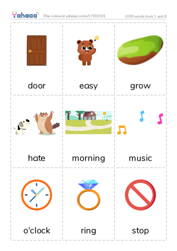 Picture flashcards worksheet for 1000 words book 1 unit 8