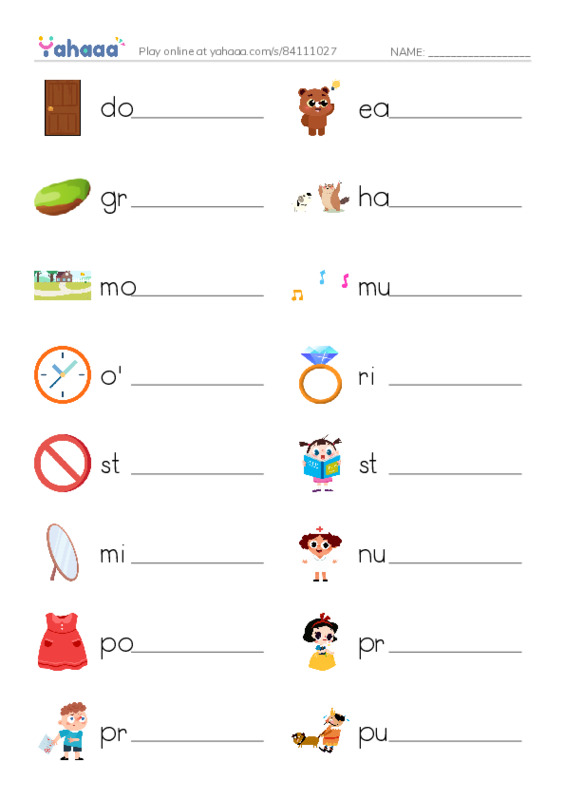Write the word rows worksheet for 1000 words book 1 unit 8
