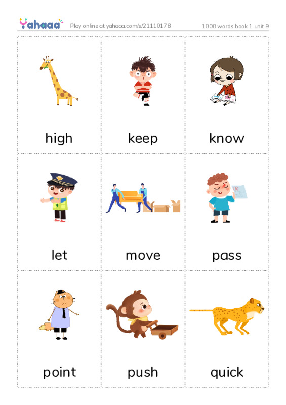 Picture flashcards worksheet for 1000 words book 1 unit 9