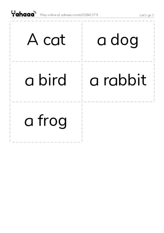 Word flashcards worksheet for Let's go 1