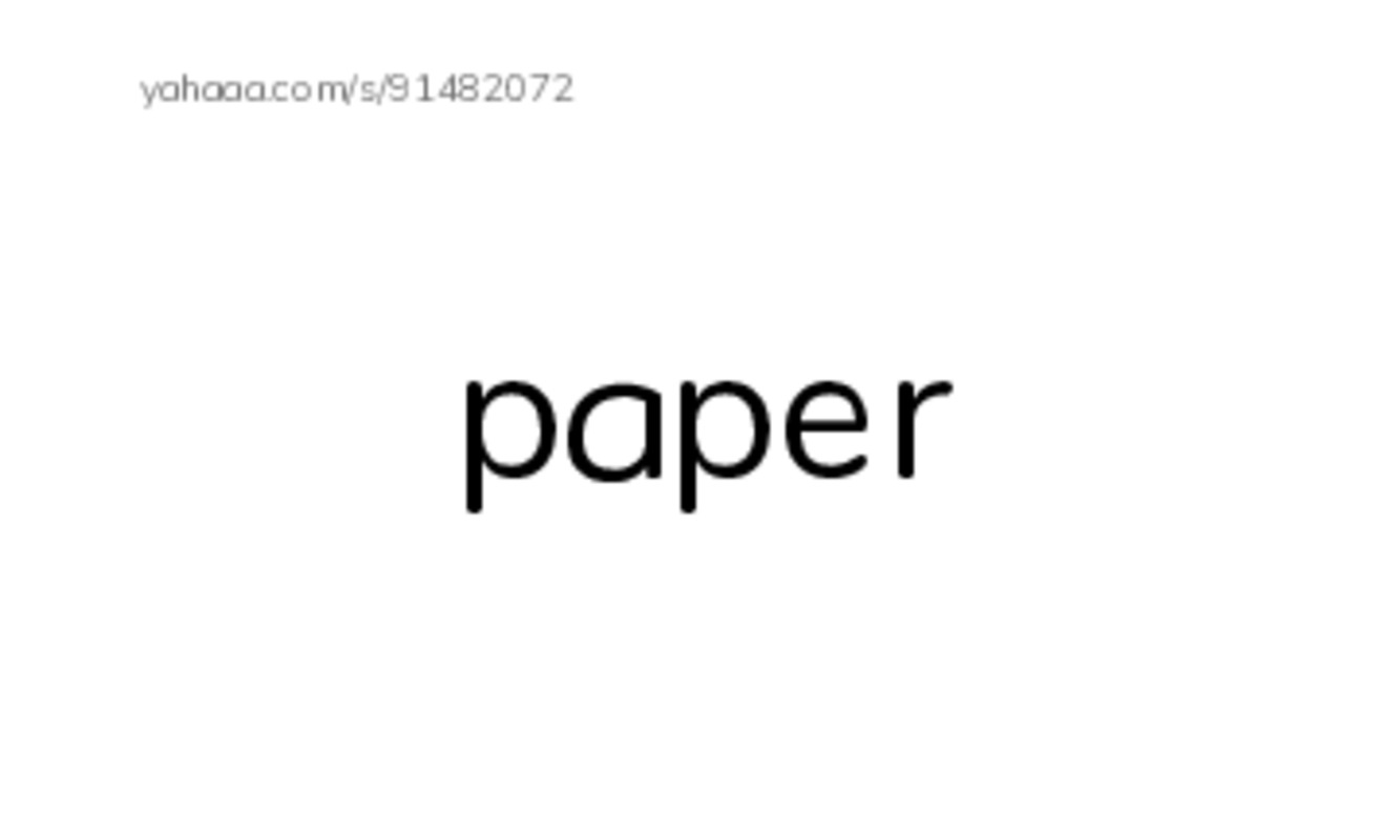 Index cards, words only worksheet for Fun with paper