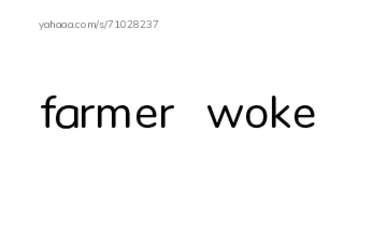 Index cards, words only worksheet for farmer，woke，