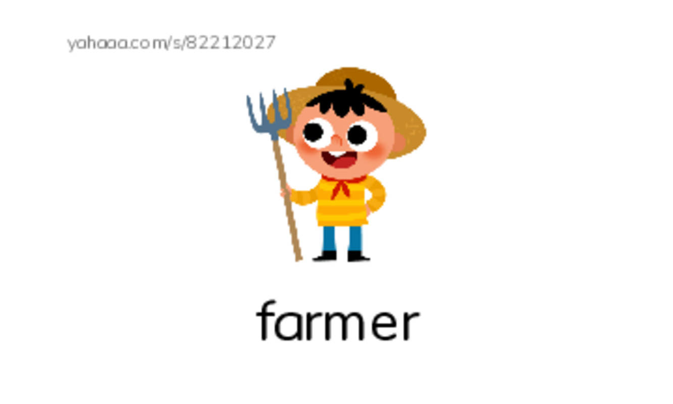 Index cards with pictures worksheet for farmer, horse, long and 3 more