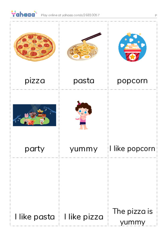 Picture flashcards worksheet for P