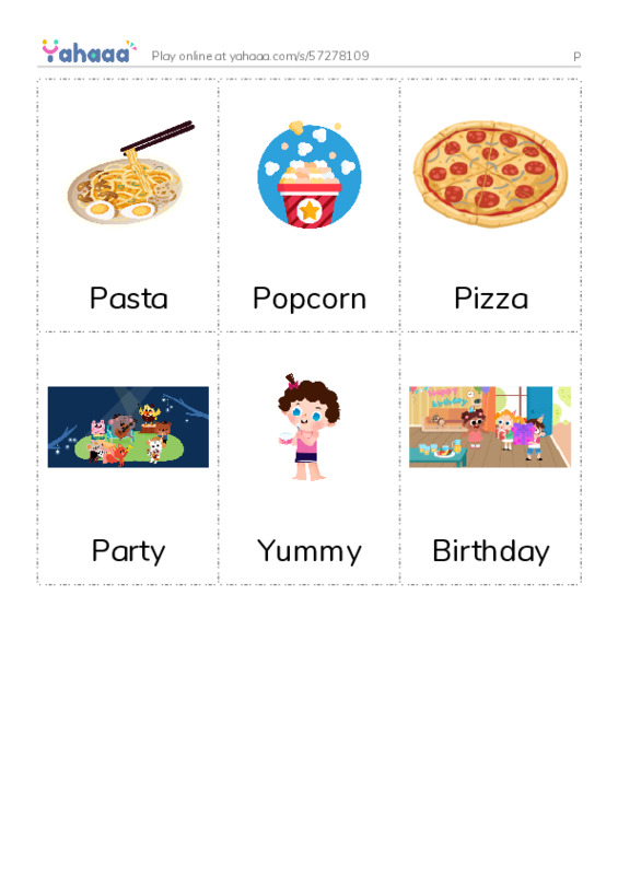 Picture flashcards worksheet for P