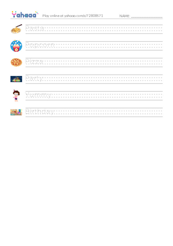 Handwriting lines worksheet for P