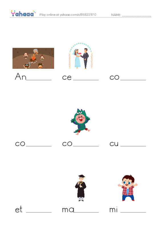 Finish the word worksheet for Unit 3 - Peoples of Vietnam