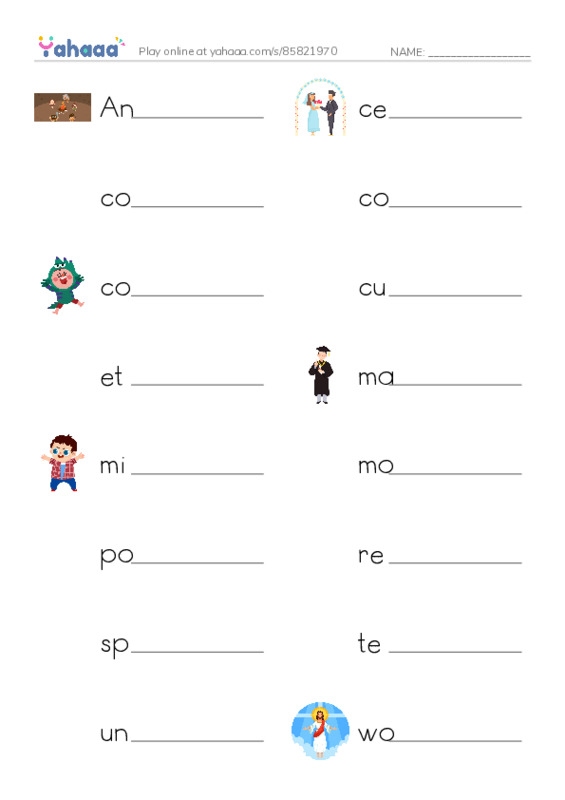 Write the word rows worksheet for Unit 3 - Peoples of Vietnam