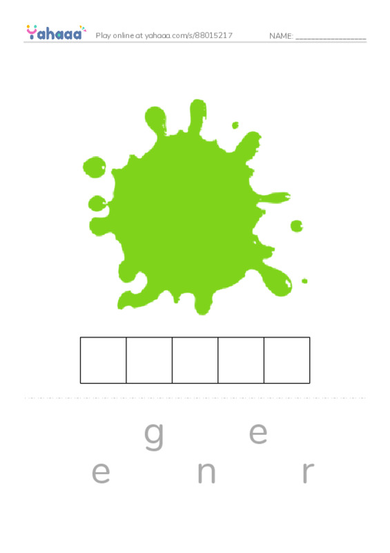 Letter scramble puzzle worksheet for Colours