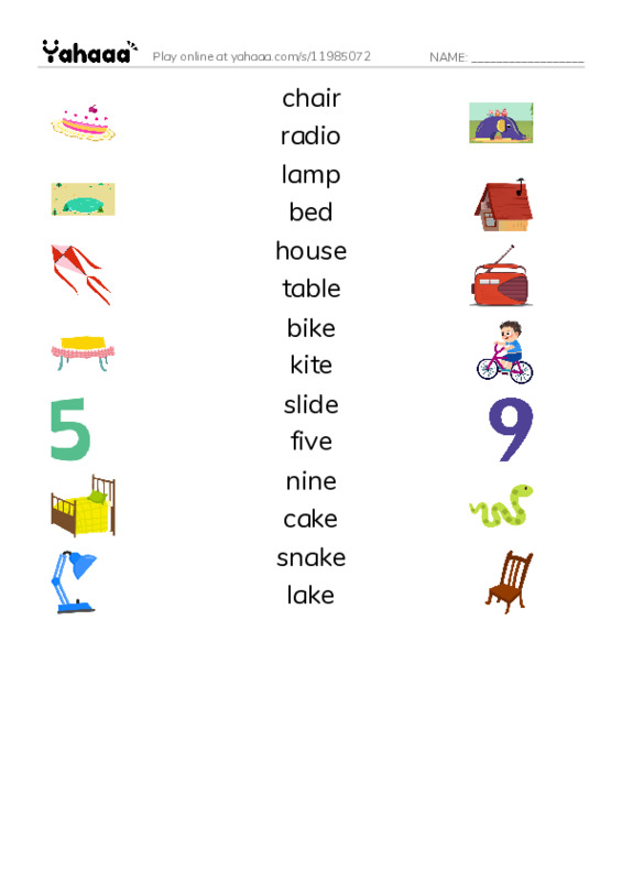Match both sides worksheet for Spotlight 2 + i_e + a_e