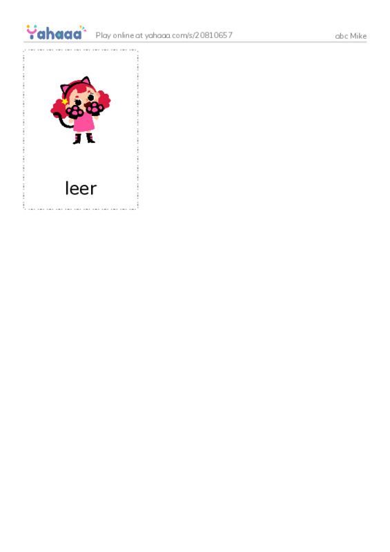 Picture flashcards worksheet for abc Mike