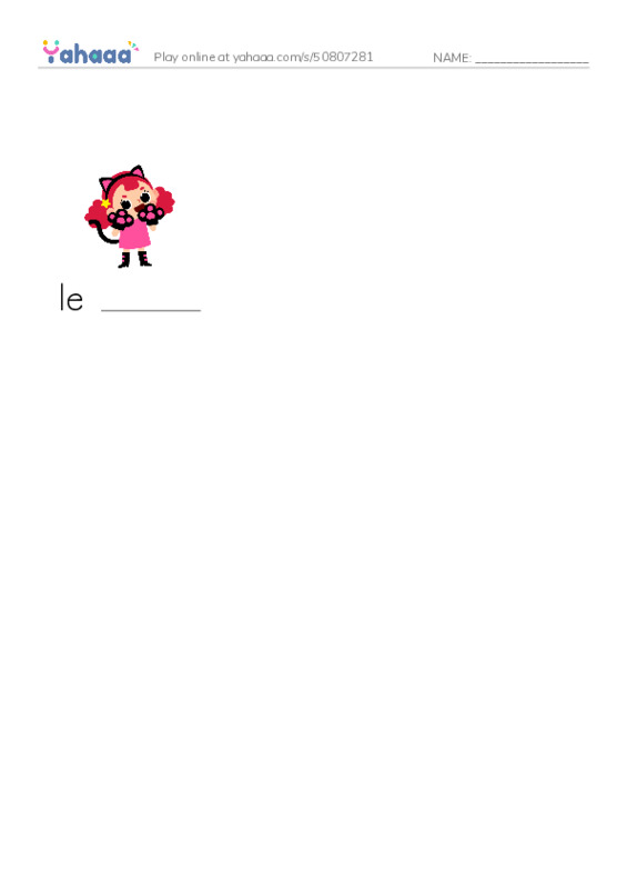 Finish the word worksheet for abc Mike