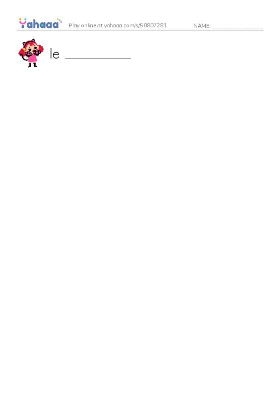 Write the word rows worksheet for abc Mike