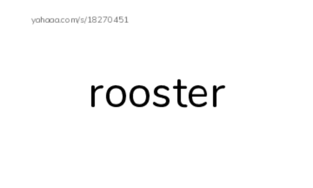 Index cards, words only worksheet for wake up rooster