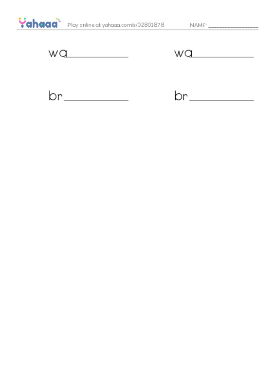 Write the word rows worksheet for Daily Routines