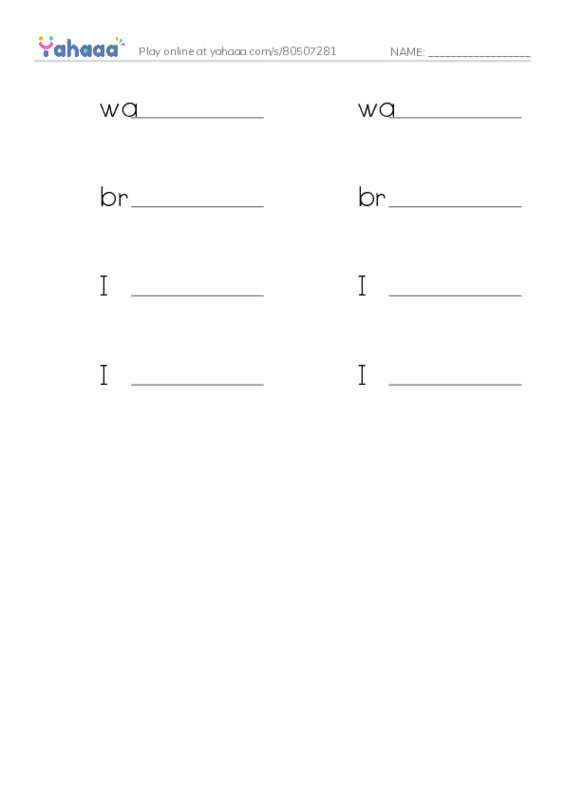 Write the word rows worksheet for Daily Routines