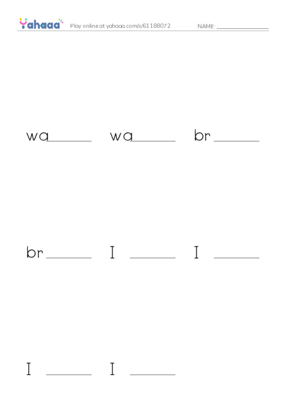 Finish the word worksheet for Daily Routines