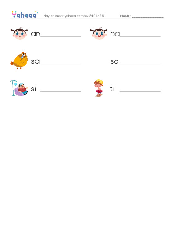 Write the word rows worksheet for Feeling
