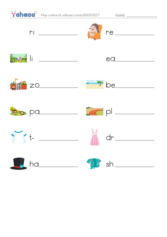 Write the word rows worksheet for Grade 2 - Week 5