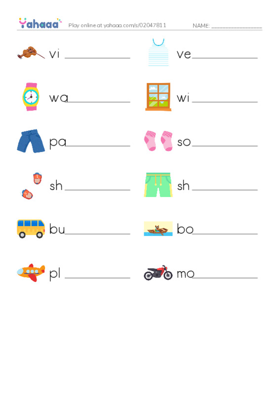 Write the word rows worksheet for Grade 2 - Week 6