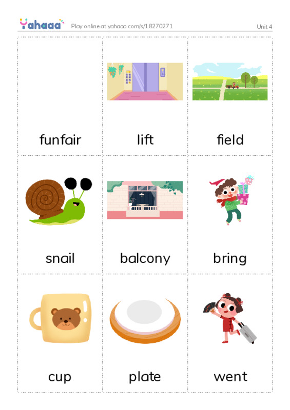 Picture flashcards worksheet for Unit 4