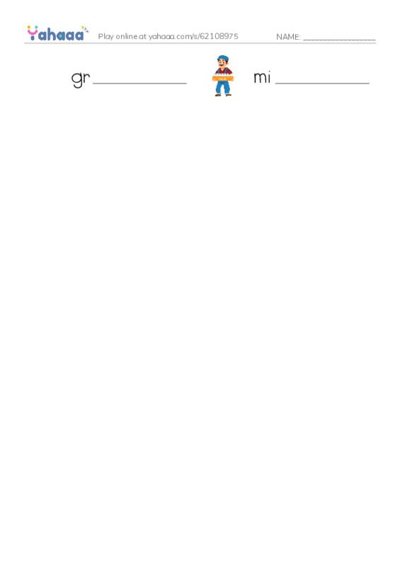 Write the word rows worksheet for Vocabulary