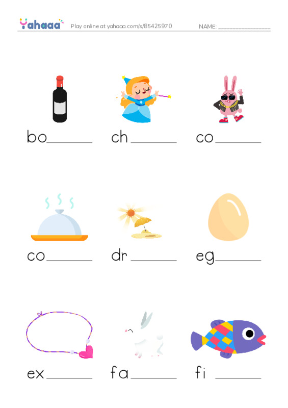 Finish the word worksheet for 1000 words book 1 unit 10