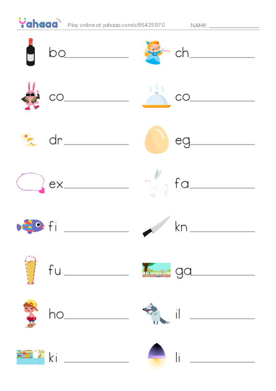 Write the word rows worksheet for 1000 words book 1 unit 10