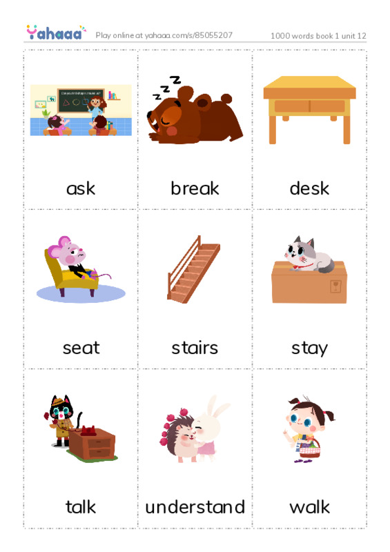 Picture flashcards worksheet for 1000 words book 1 unit 12
