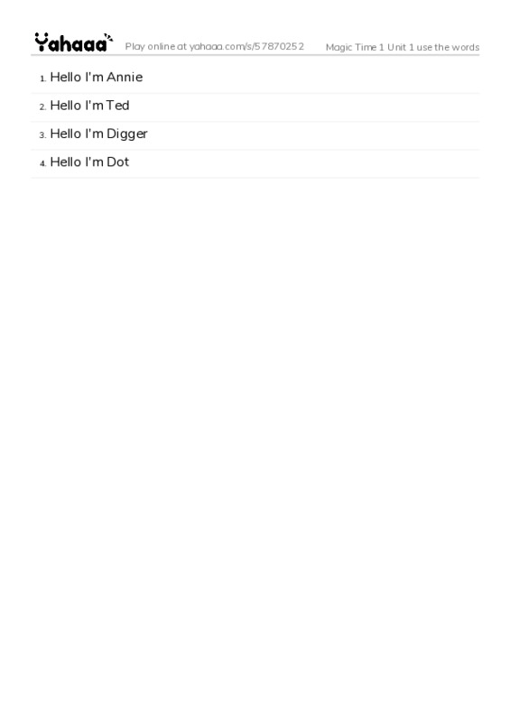 Word list with meanings worksheet for this word list