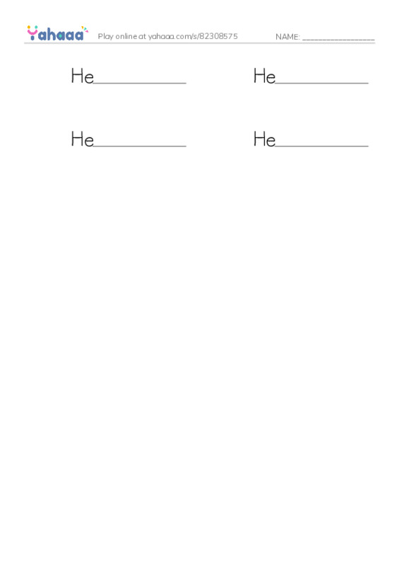 Write the word rows worksheet for Magic Time 1 Unit 1 use the words