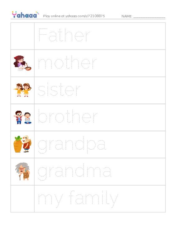 Picture and word rows worksheet for Mr. Ghazy Elnahas