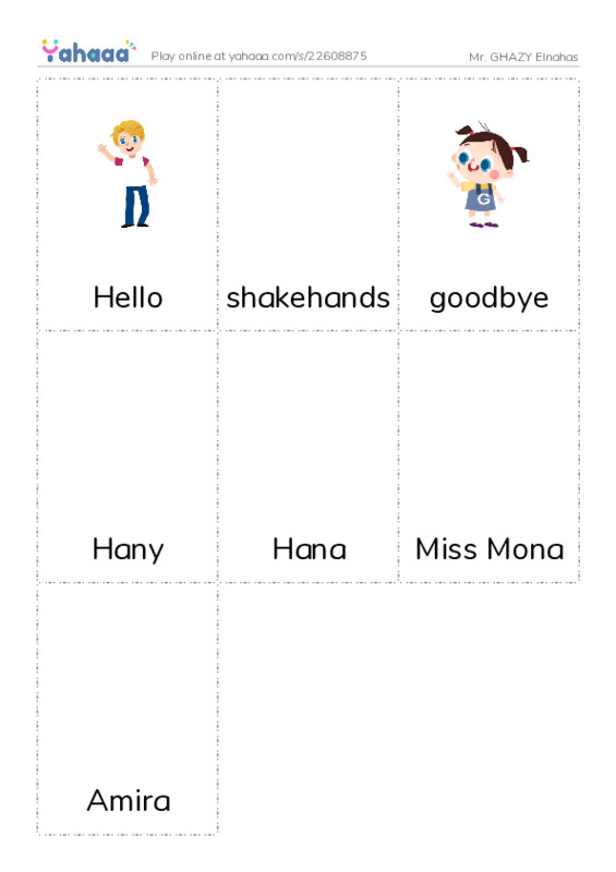 Picture flashcards worksheet for Mr. GHAZY Elnahas