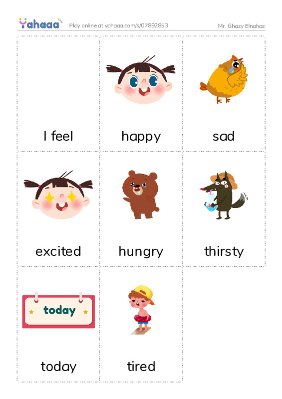Picture flashcards worksheet for Mr. Ghazy Elnahas