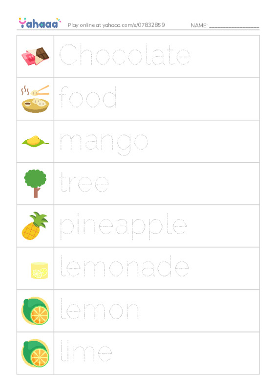 Picture and word rows worksheet for Mr. Ghazy Elnahas