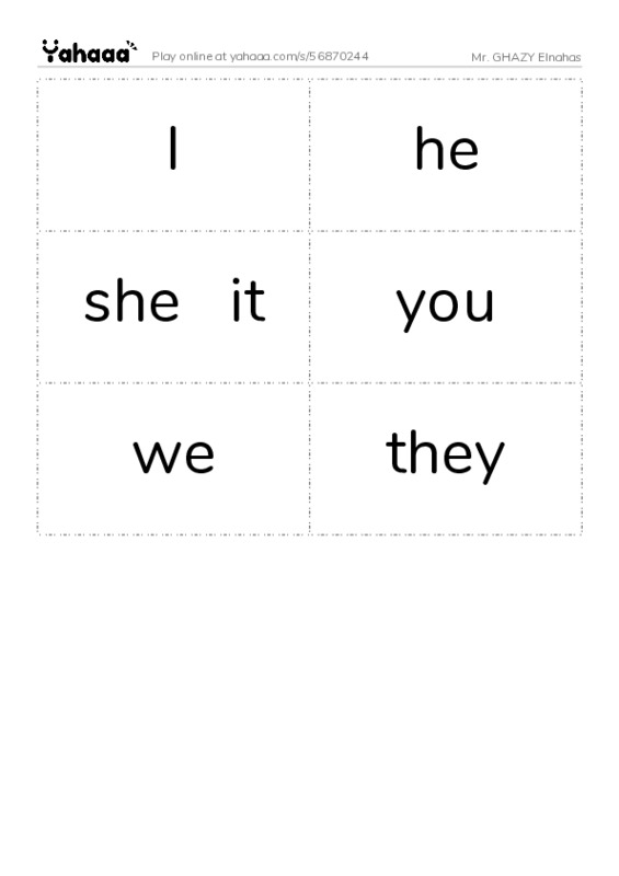 Word flashcards worksheet for Mr. GHAZY Elnahas