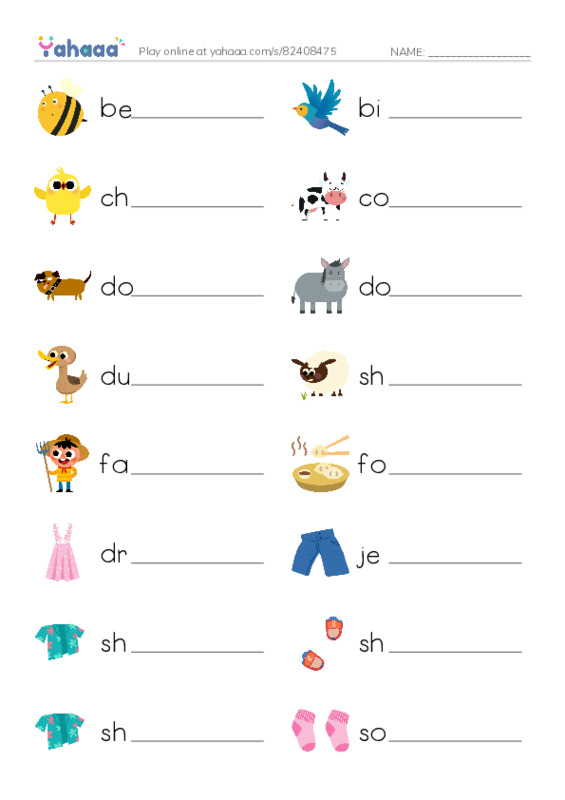 Write the word rows worksheet for Vocab Unit 5 + 6
