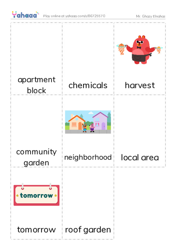 Picture flashcards worksheet for Mr. Ghazy Elnahas